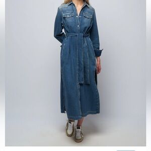 Golden Goose Blue Denim Long Sleeve Dress